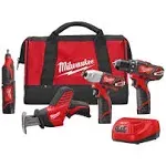 Milwaukee 2497-24H M12 4-Tool Combo Kit