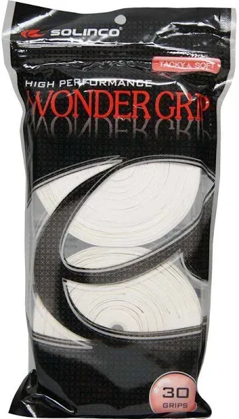 Solinco Wonder Grip Tennis Overgrip 30 Pack - White - 30 