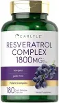 Resveratrol Supplement 1800Mg | 180 Capsules | Non-Gmo & Gluten Free | Potent Complex