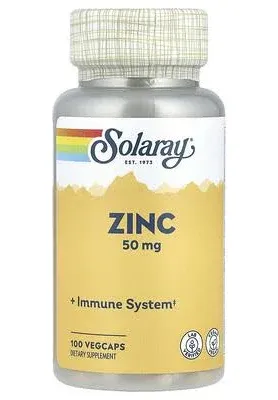 Solaray Zinc Amino Acid Chelate 50 mg VCapsules, 100 Count