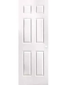 Masonite 80 in. 1.375 in. Primed 6-Panel Hollow Core Composite Slab Interior Door