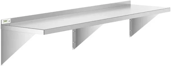 Regency 18" x 72" 18 Gauge Stainless Steel Solid Wall Shelf