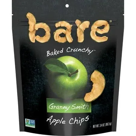 Bare Baked Crunchy Apple Chips Granny Smith Gluten Free 3.4 Ounce Bag (6 Count)