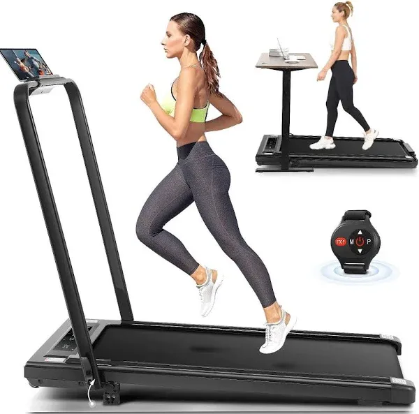 ANCHEER Under Desk Treadmill with Incline, 3 in 1 Walking Pad Treadmill with Remote Control, 2.5HP Folding Treadmill for Home, 300lbs Weight Capacity Quiet Jogging Running Electric Machine