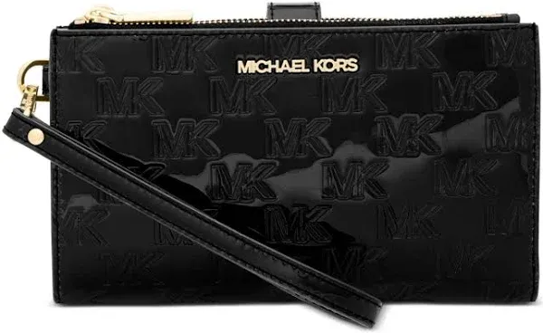 MICHAEL Michael Kors Jet Set Double Zip Leather Wristlet