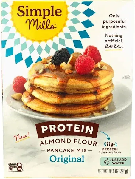 Simple Mills Just Add Water Almond Flour Pancake Mix Original Protein