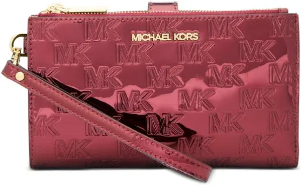 MICHAEL Michael Kors Jet Set Double Zip Leather Wristlet