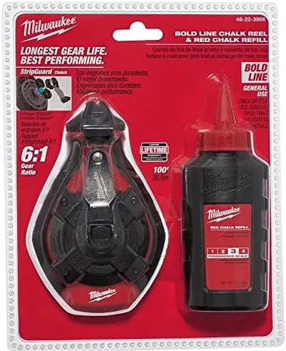 Milwaukee 48-22-3986 100 ft. Bold Line Chalk Reel