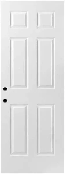 Masonite 80 in. 1.375 in. Primed 6-Panel Hollow Core Composite Slab Interior Door