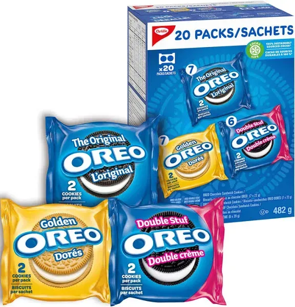 Oreo Sandwich Cookies Variety Snack Packs 482g