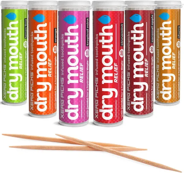 Dry Mouth - Infused Flavored Toothpicks for Long Lasting Fresh Breath &amp; Dry M...