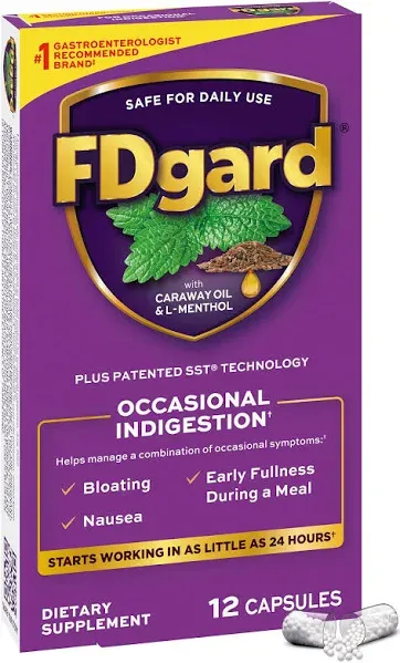 FDgard Occasional Indigestion 12 Capsules Exp 02/2027