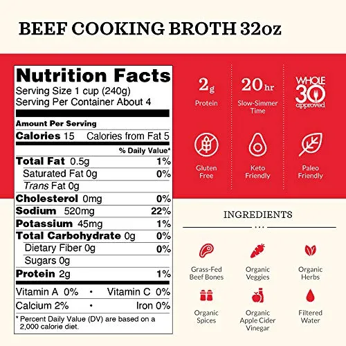 Kettle & Fire Gluten Free Beef Broth (2 lbs)