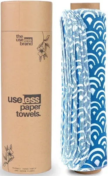 Reusable Paper Towels Roll | Washable Cotton Flannel Towels w/Cardboard Roll ...