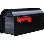 Gibraltar Ironside Black Steel Post Mount Mailbox