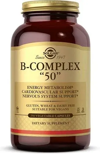 Solgar - B-Complex 50, 250 Vegetable Capsules