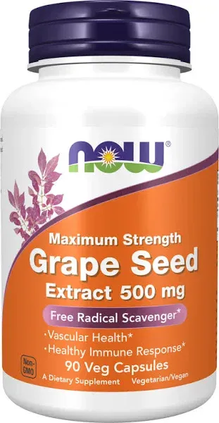 Now Foods Grape Seed Extract 500 mg Maximum Strength 90 veg capsules