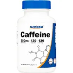 Nutricost Caffeine Capsules 200mg / 120 Capsules