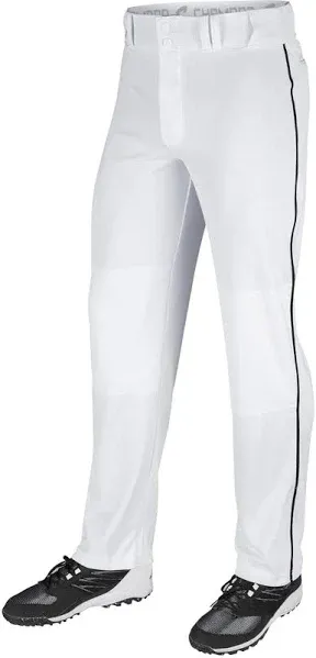 White/Navy Triple Crown Adult Open-Bottom Piped Baseball Pants Champro