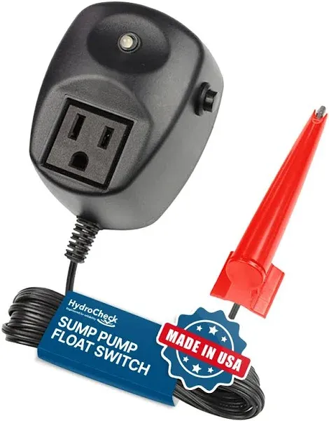 HydroCheck HC8000Tv2 Electronic Sump Pump Float Switch – with Smart Button, B...