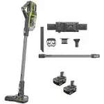 Ryobi 18-Volt ONE+ Brushless Stick Vacuum Cleaner Kit w/ 4.0 Ah Lithium-Ion High Capacity Battery and Evercharge Rapid Charger