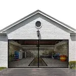 LIAMST Garage Door Screen 16x7FT for 2 Car Garage Doors, Reinforced Fiberglass Garage Screen, Magnetic Garage Screen Door