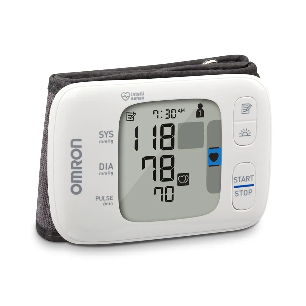 Omron RS4 Wrist Blood Pressure Monitor with Intelligence Technology, Cuff Wrapping Guide and Irregular Heartbeat Detection for Most Accurate Measurement