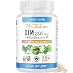 SMNutrition Dim Supplement 200 mg | Estrogen Balance for Women & Men | Hormone Balance, Hormonal Acne Supplements, Menopause Support, Antioxidant