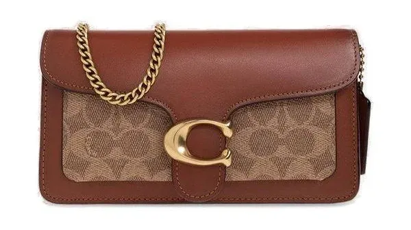 Coach Tabby Chain Clutch in Signature Canvas