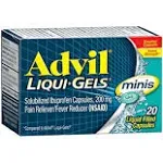 Advil Pain Reliever/Fever Reducer, 20 Liqui-Gels Minis