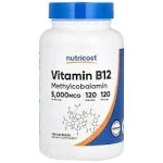 Nutricost Vitamin B12, 5000 mcg / 120 Capsules