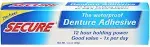 Secure Waterproof Denture Adhesive - Zinc Free - Extra Strong Hold for