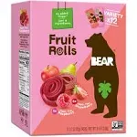 Bear Strawberry Raspberry Fruit Rolls Variety Pack, 8.4 oz