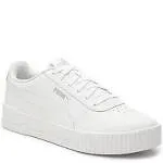 Puma Carina Leather Women's Sneakers, White/Silver, 7