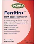 Flora, Ferritin+, Plant-Based Ferritin Iron, 30 Delayed Release Vegan Capsules