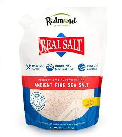 Natural Sea Salt - Gluten Free Fine - Delicious &amp; Doctor Recommended - 26oz