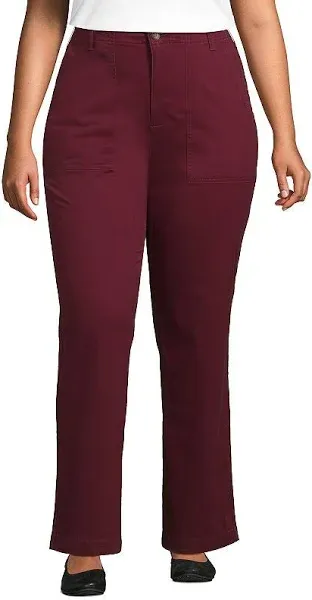 Lands' End Women's Plus Size High Rise Chino Utility Straight Leg Pants