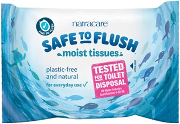 Natracare Safe to Flush Moist Tissues