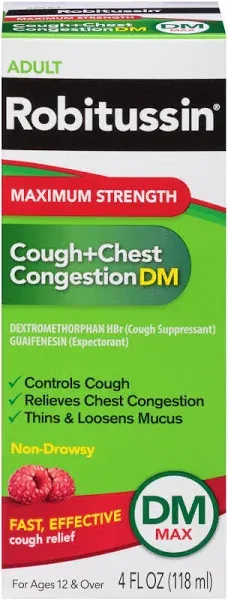 Robitussin Adult Maximum Strength Cough + Chest Congestion DM