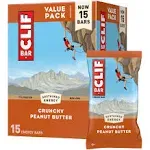 Clif Bar Crunchy Peanut Butter Made with Organic Oats 11g Protein Non GMO Plant Based Energy Bars 2.4 oz.