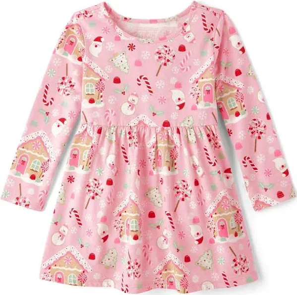 The Children's Place Baby and Toddler Girls Christmas Everyday Dress