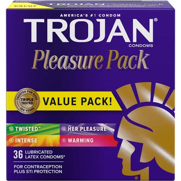 Trojan Pleasure Pack Lubricated Condoms