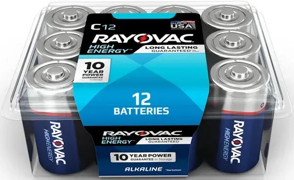 Rayovac C Alkaline Batteries 12 Pack