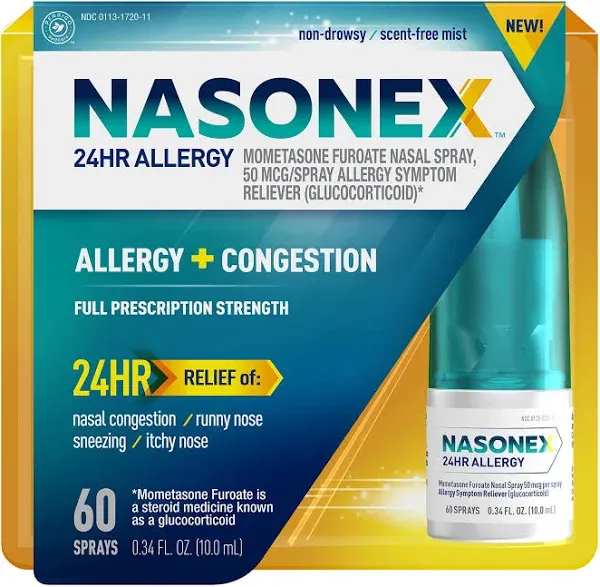 Nasonex 24Hr Allergy Nasal Spray - 60 Spray