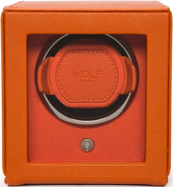 Wolf Cub Orange Single Watch Winder with Cover