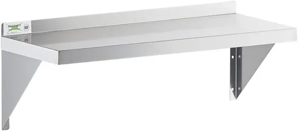 Regency 16 Gauge Stainless Steel Heavy Duty Solid Wall Shelf