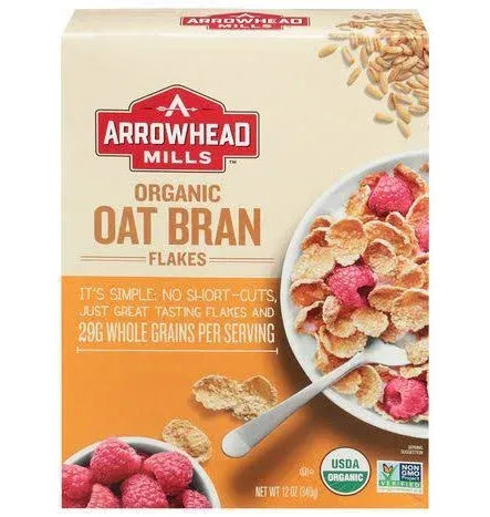 Arrowhead Mills Flakes, Organic, Oat Bran - 12 oz