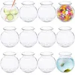 Plastic Fish Bowl (12 Count) 4 Inch Fishbowl - 16 Ounces, Clear