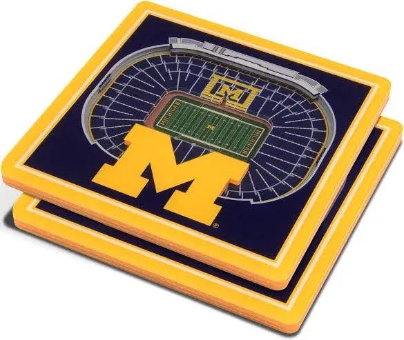 StadiumViews Michigan Wolverines 3D StadiumView Coasters