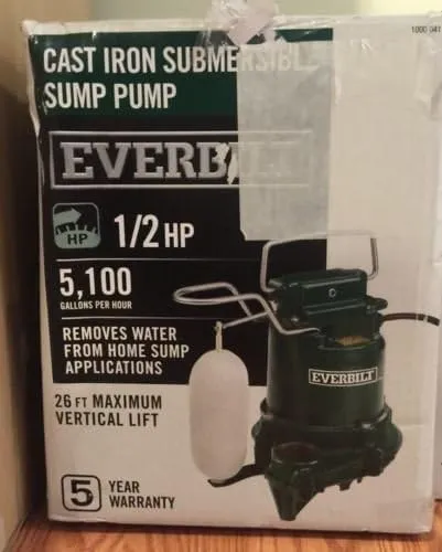 Everbilt 1/2 HP Cast Iron Sump Pump